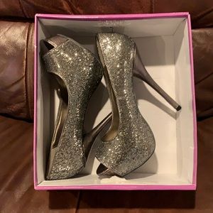 Pewter high heels